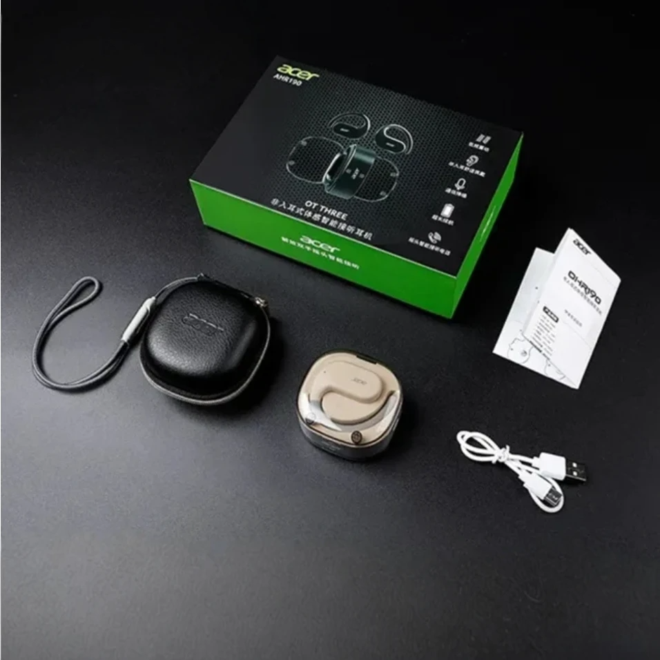The Acer AHR190 wireless earbuds (not in-ear) feature smart